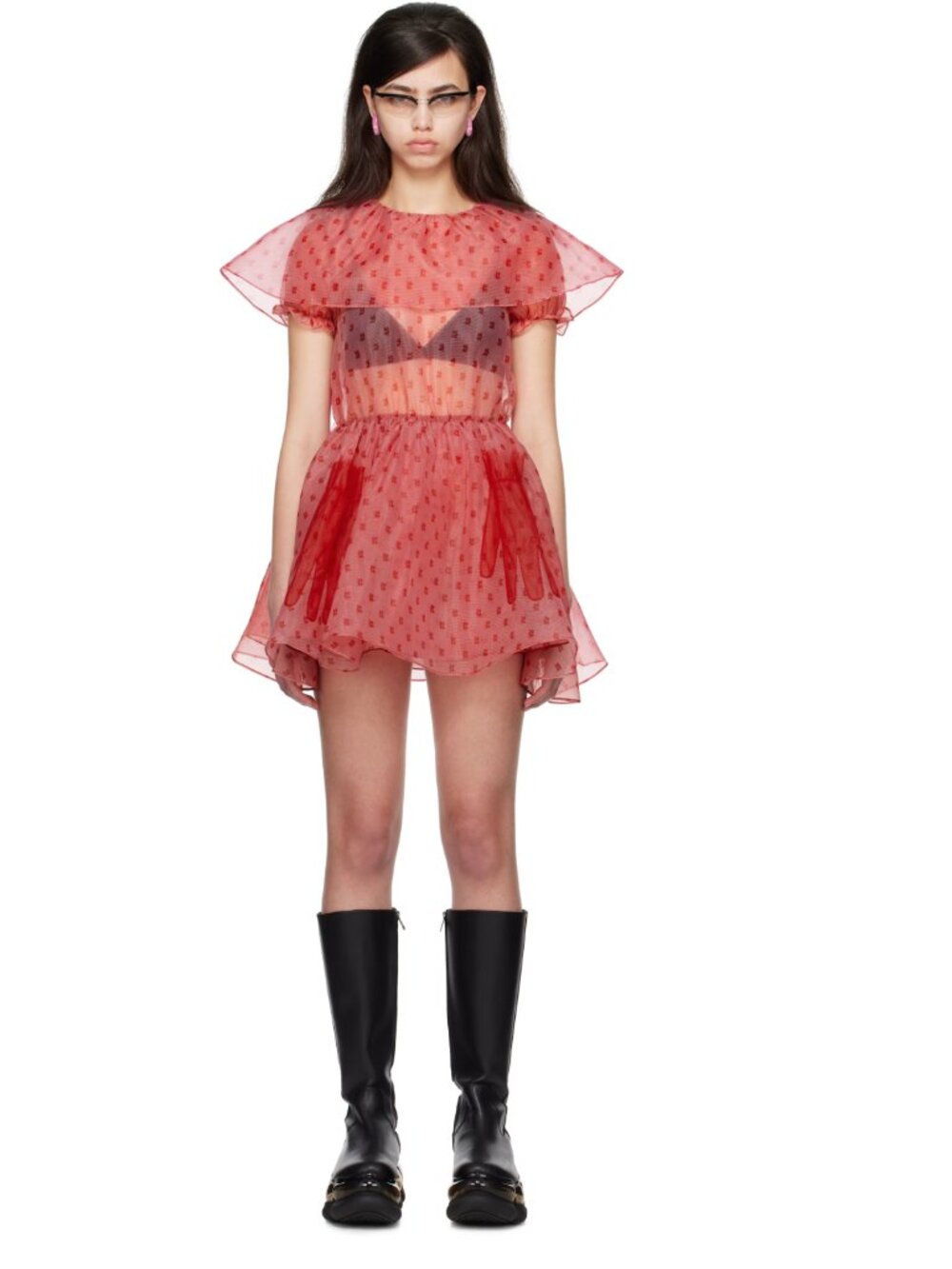 I'm Sorry by Petra Collins SSENSE Exclusive Red JennyFax Edition Tulle Minidress